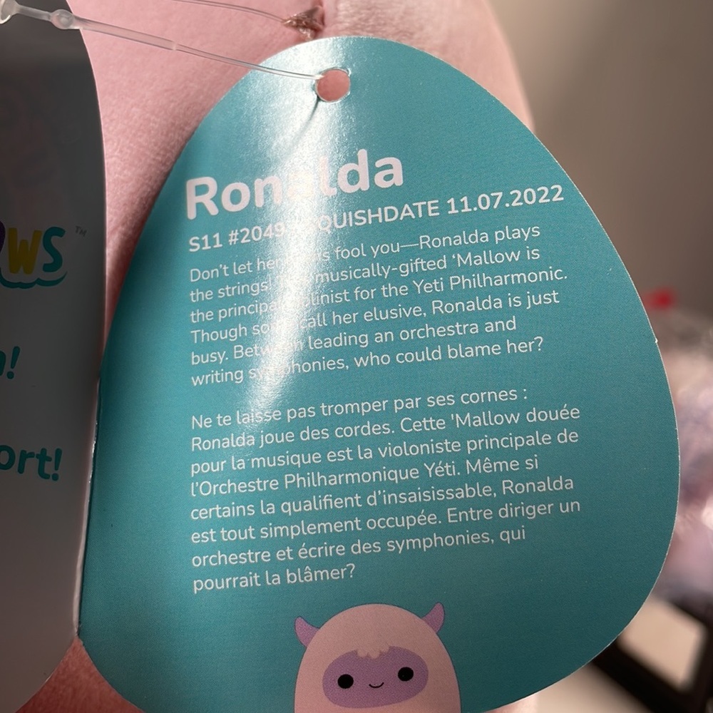 Squishmallow Ronalda the Yeti 11" UltraSoft Stuffed HTF Toy Plush NWT - Picture 7 of 7